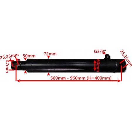 SIŁOWNIK CYLINDER HYDRAULICZNY TŁOK SKOK 400 SMN1G 50x400